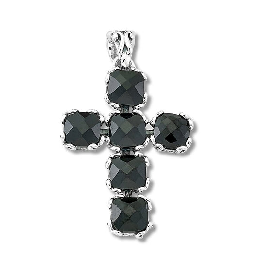 Glow Cross Pendant- Black Spinel