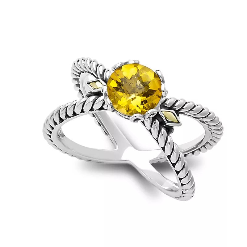 Glow "X" Ring- Citrine