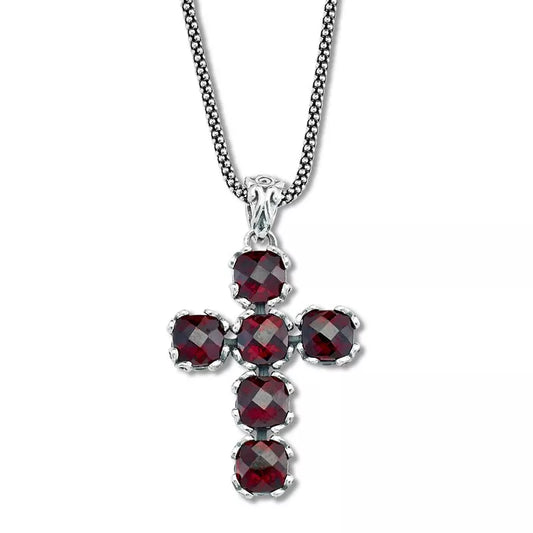 Glow Cross Pendant- Garnet