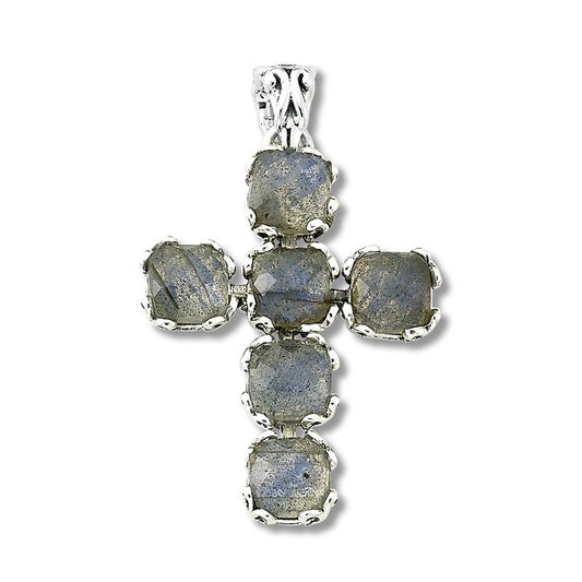 Glow Cross Pendant- Labradorite