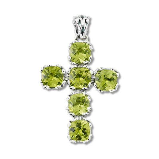 Glow Cross Pendant- Peridot