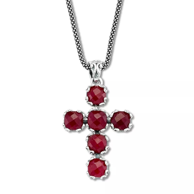 Glow Cross Pendant- Ruby