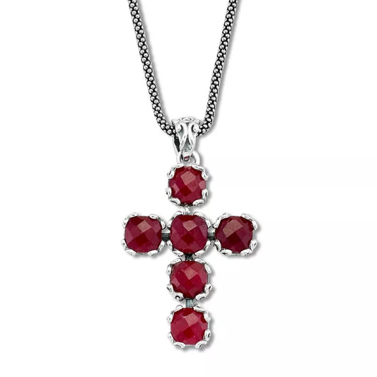 Glow Cross Pendant- Ruby