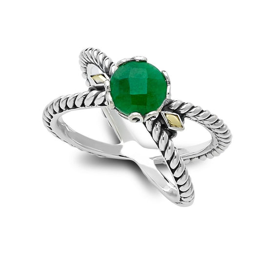 Glow "X" Ring- Emerald