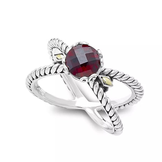 Glow "X" Ring- Garnet