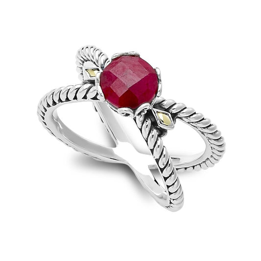 Glow "X" Ring- Ruby