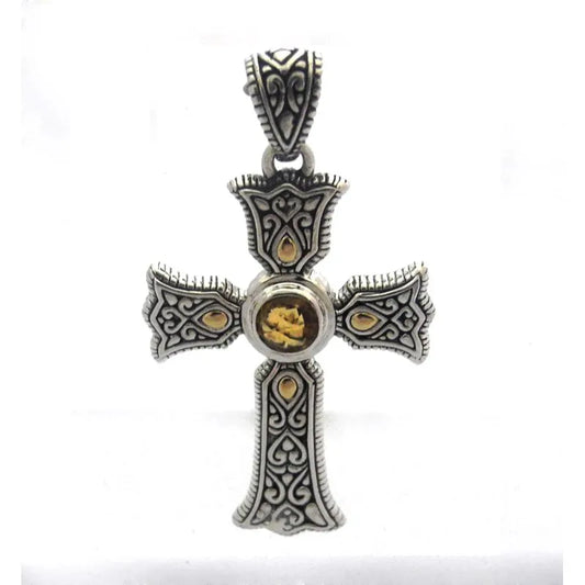 Ireland Cross Pendant- Citrine