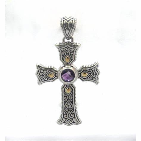 Ireland Cross Pendant- Amethyst