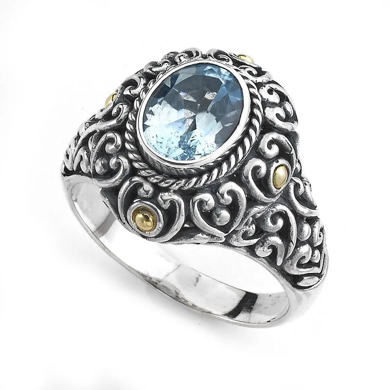 Justina Ring- Blue Topaz