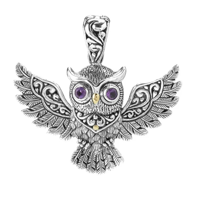 Owl Pendant- Amethyst