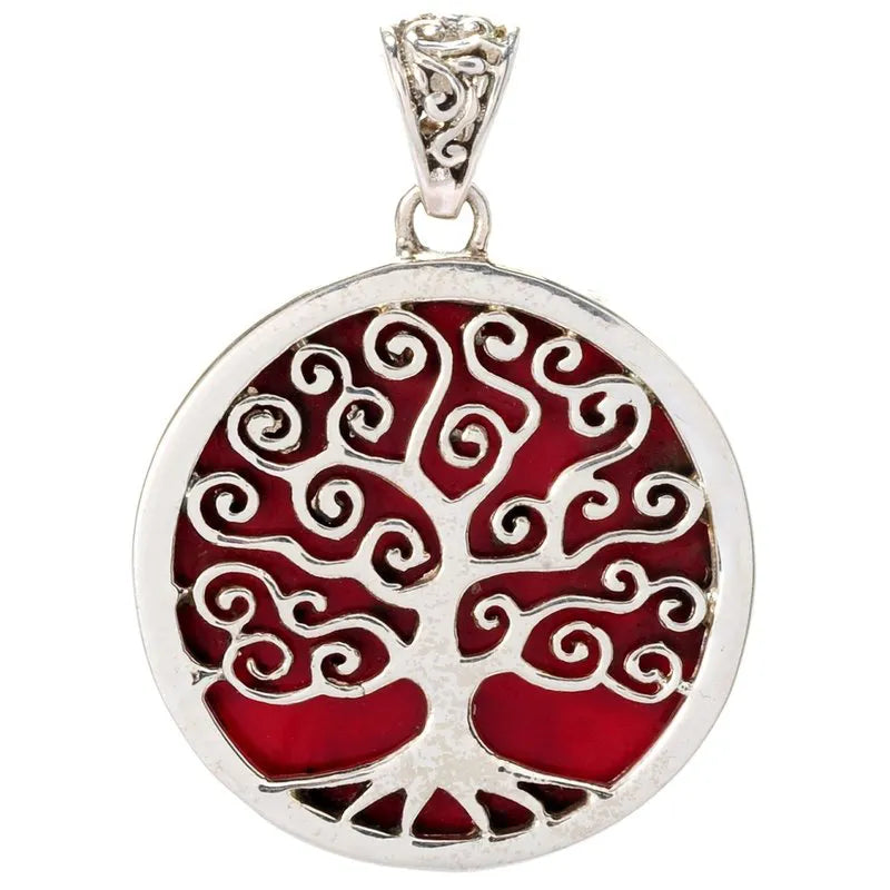 Tree Of Life Pendant- Coral