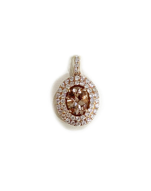 14k Rose Gold Morganite Pendant