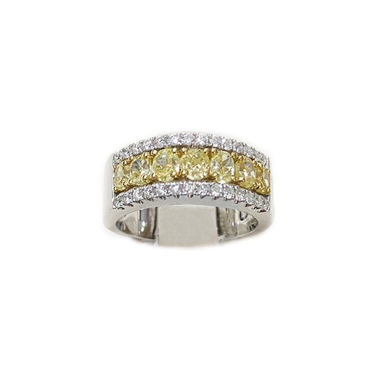 14k White Gold Yellow Diamond Ring