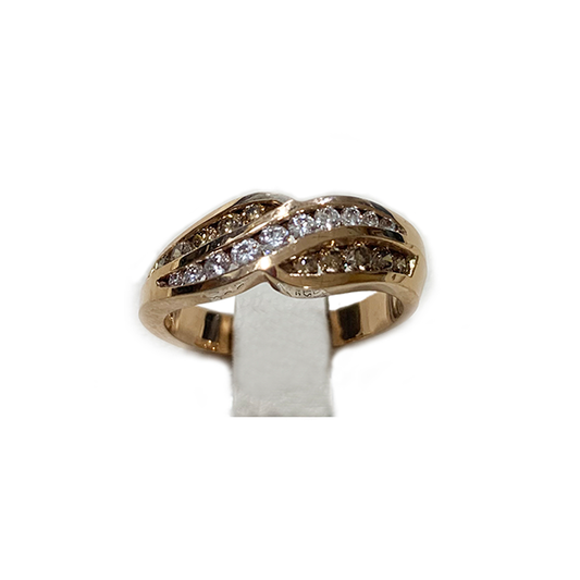 14k Rose Gold Brown Diamond Ring