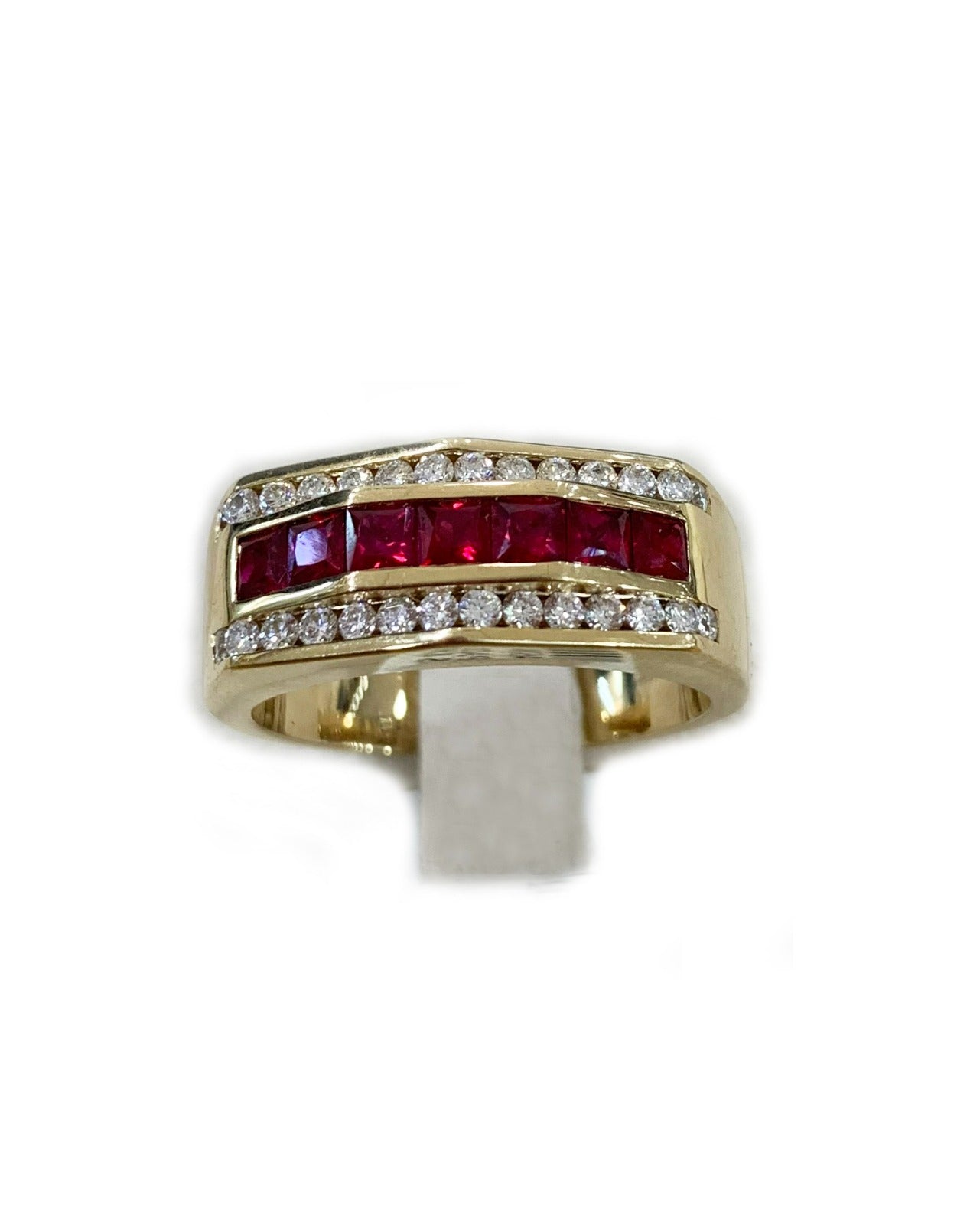 14k Yellow Gold Mens Ruby Ring