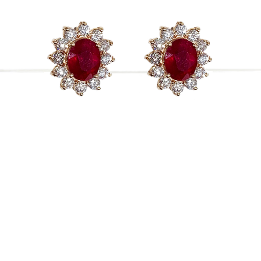 14k Rose Gold Ruby Earrings