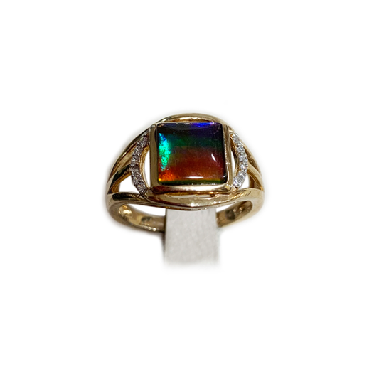Sterling Silver Ammolite Ring