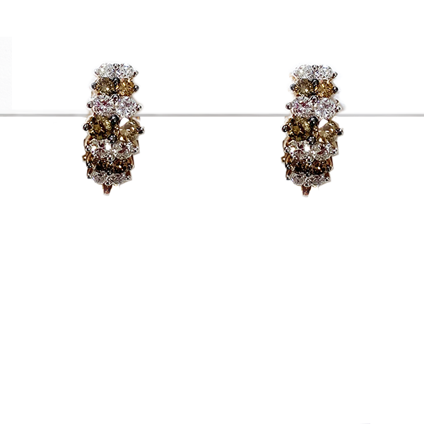 14k Rose Gold Brown Diamond Earring