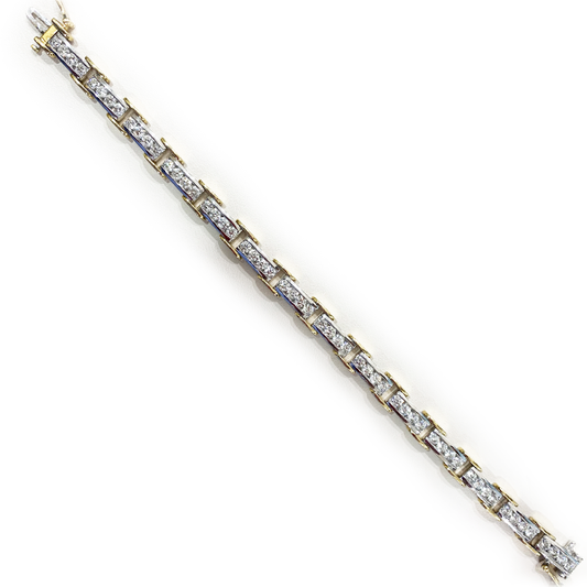 14k Two Tone Diamond Bracelet