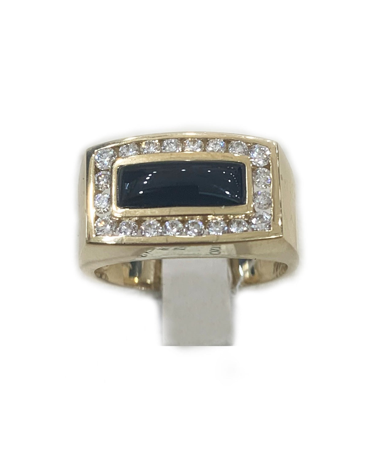 14k Yellow Gold Mens Onyx Ring