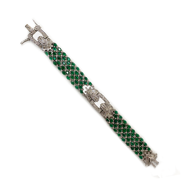 18k White Gold Emerald Bracelet