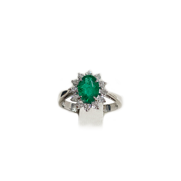 14k White Gold Emerald Ring
