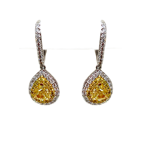 Buy 2 Carats 7 Mm Canary Yellow Cushion Cut Halo Earrings in 925 Sterling  Silver With Man Made Yellow Diamond, Yellow Wedding Bridesmaids Gift Online  in India - Etsy