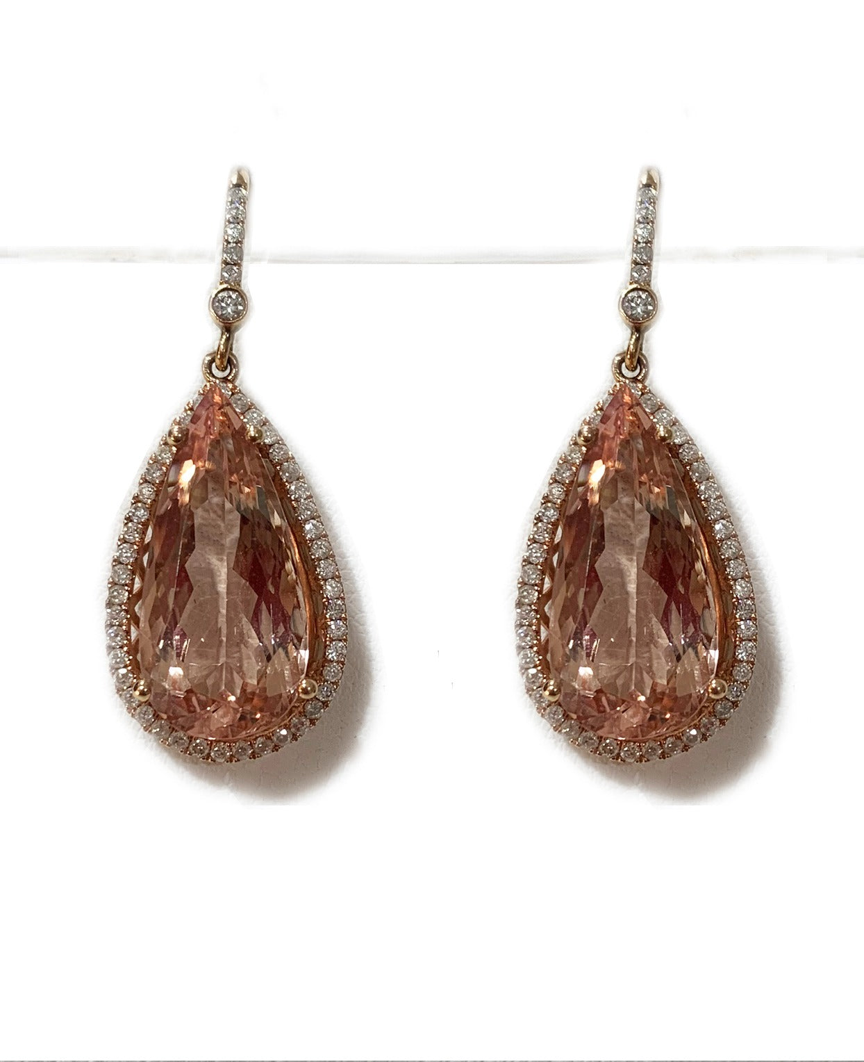14k Rose Gold Morganite Earrings