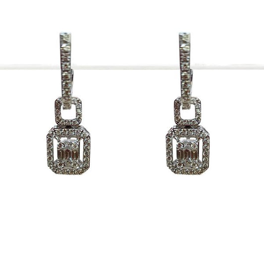 14k White Gold Diamond Earrings