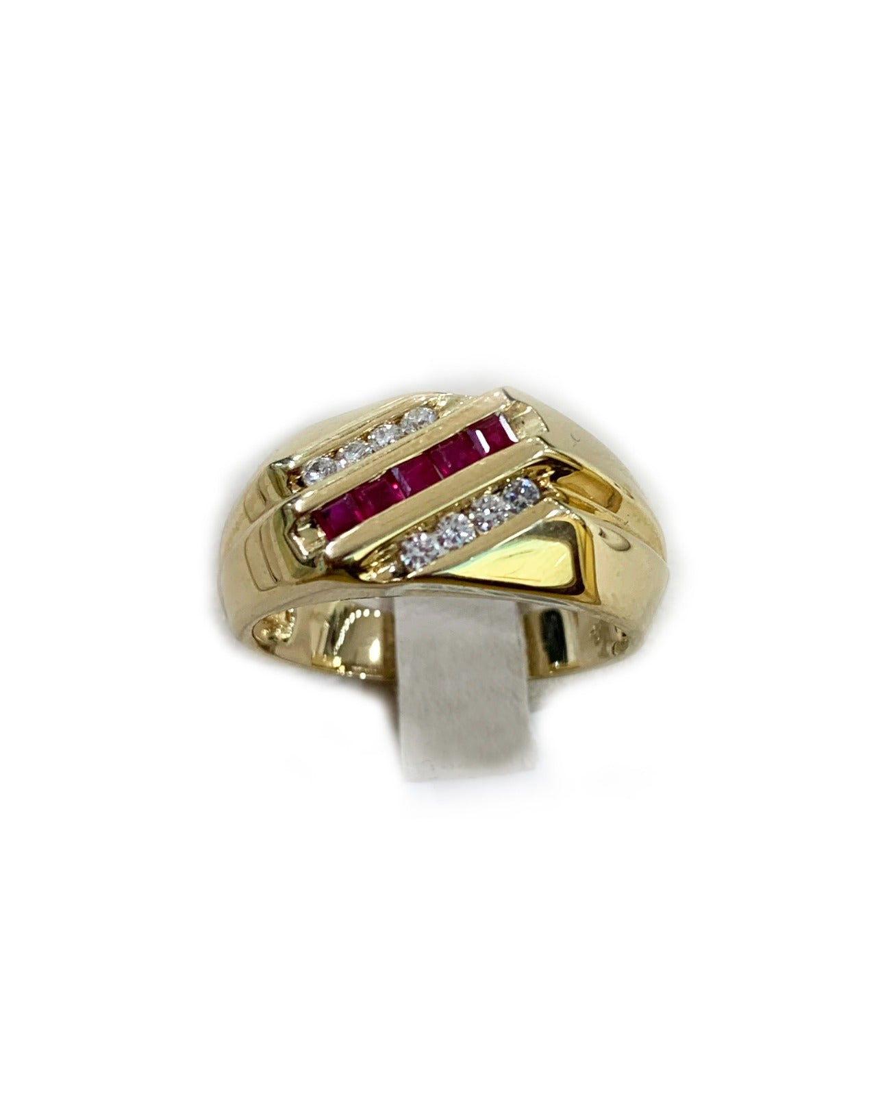 14k Yellow Gold Mens Ruby Ring