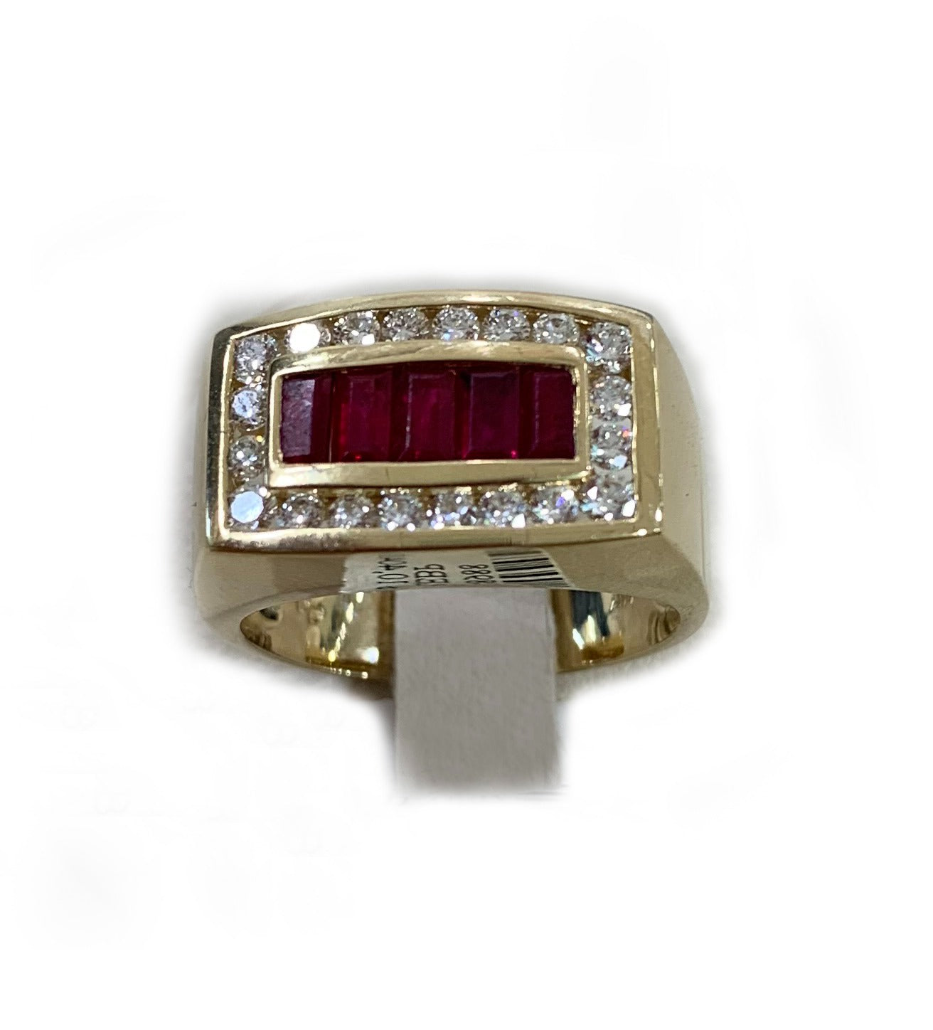 Men Gold Ring Ruby Inlay 14k Yellow Gold Mens Ruby Ring – Noble Jewelers