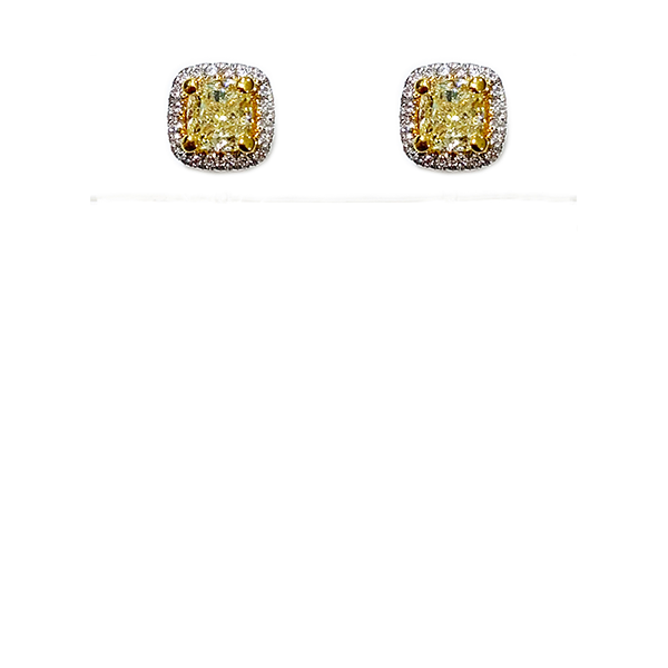 18k White Gold Yellow Diamond Earring