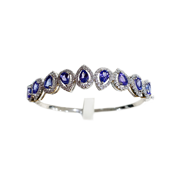 Sterling Silver Tanzanite Bangle