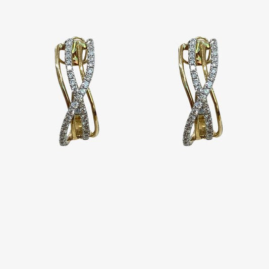 14k Yellow Gold Diamond Earrings