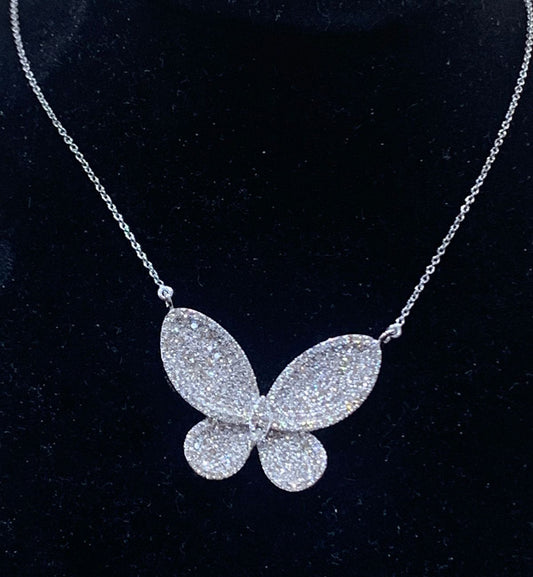 14K Butterfly Diamond Pendant